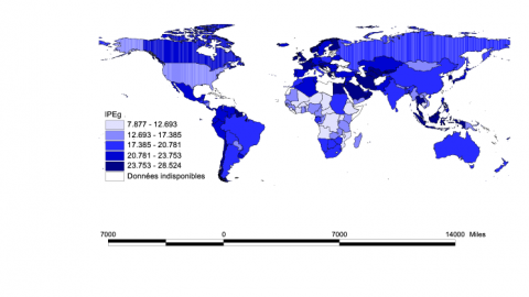 Figure 2. Répartition géographique de l’IPEg à l’échelle mondiale