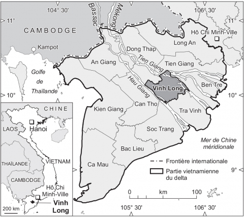 Figure 1. Partie vietnamienne du delta du Mékong / Vietnamese portion of the Mekong delta