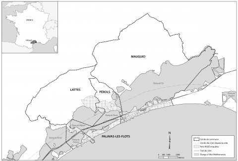 Figure 1. Zones inondables au niveau de l’îlot Insee.