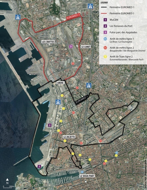 Figure 8. Périmètres de l’opération Euroméditerranée / Euroméditerranée National Interest Planning Project’s perimeters.