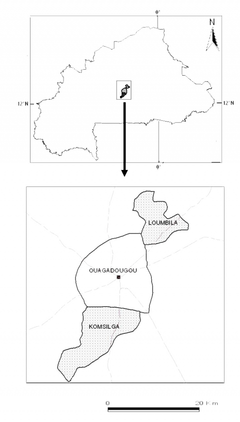Figure 2. Localisation des sites d’études.