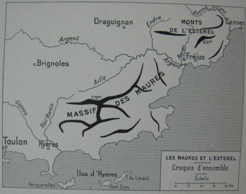 Figure 1. Carte des Maures et de l’Estérel / Map of the Maures and the Estérel.