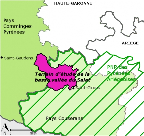 Figure 4. Les différentes structures territoriales en basse vallée du Salat / Various territorial structures in the Salat valley.