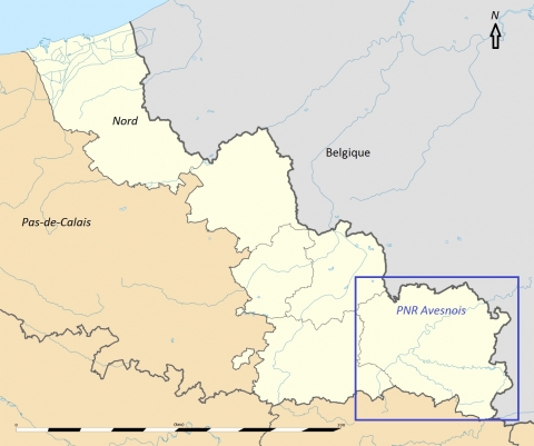 Figure 1. Situation géographique du parc naturel régional de l’Avesnois.
