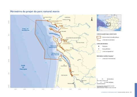 Figure 5. Périmètre du projet de parc naturel marin de l’estuaire de la Gironde et de la mer des Pertuis.