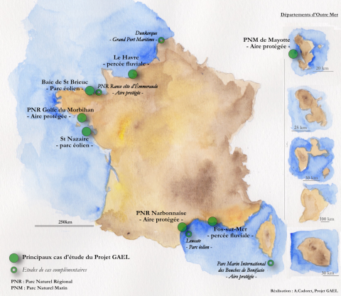 Figure 1. Localisation des cas d’étude.