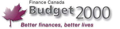 Budget 2000 : Better finances, better lives.