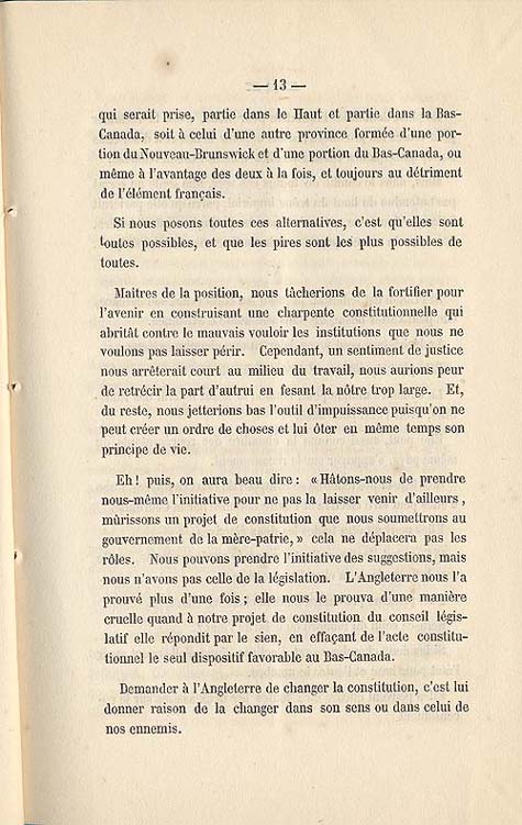 Document :  Cauchon, Joseph. tude sur l'union projete des provinces britanniques de l'Amrique du Nord. [Quebec : s.n.], 1858. P 13.