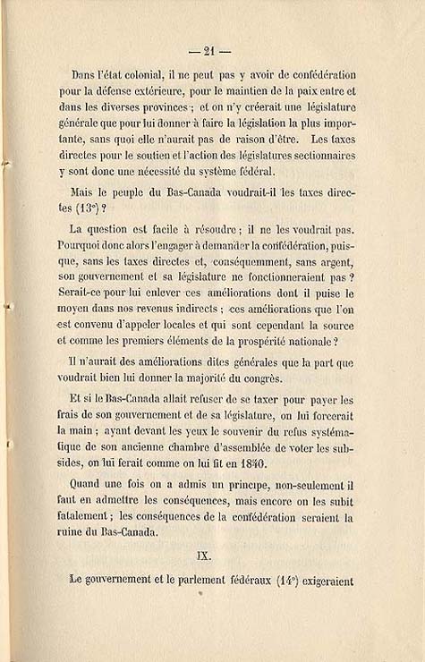 Document :  Cauchon, Joseph. tude sur l'union projete des provinces britanniques de l'Amrique du Nord. [Quebec : s.n.], 1858. P 21.