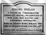 Photo : Plaque se trouvant  Charlottetown et rendant hommage  l'honorable Edward Whelan