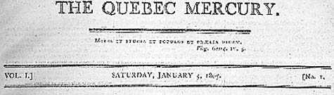 Image : Premier numro de  The Quebec Mercury 