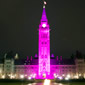 The Peace Tower basking in the glow in celebration of the first ever International Day of the Girl