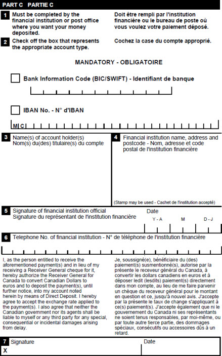 This image is a screen capture of Part C of the Monaco enrolment form