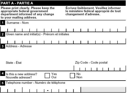 This image is a screen capture of Part A of the United States enrolment form