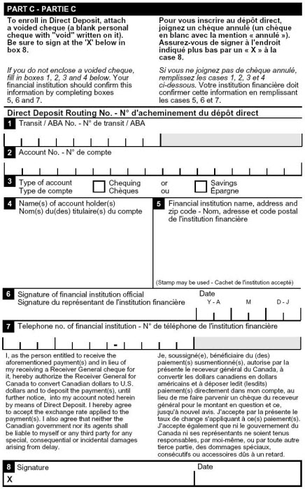 This image is a screen capture of Part C of the United States enrolment form