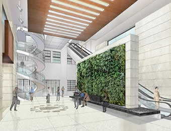 Sketch of the new lobby of the renovated Wellington Building