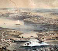 Vue aérienne d'Ottawa, 1857