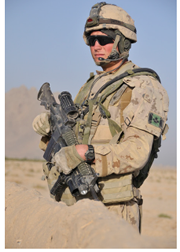 Soldat canadien dans le district de Panjwai'i de la province de Kandahar, en Afghanistan.