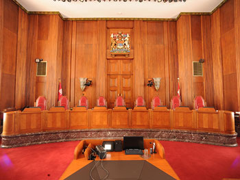 Salle d’audience principale de l’édifice de la Cour suprême du Canada