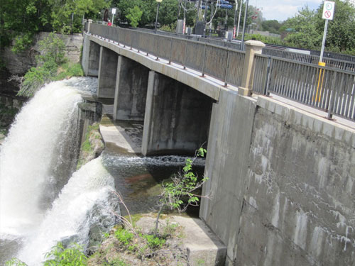 View of the west dam of the Rideau Falls Dam Complex