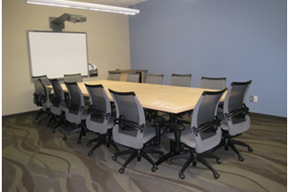 Boardroom with an interactive whiteboard and mobile furniture that can be converted into two smaller meeting rooms, Kanata, ON