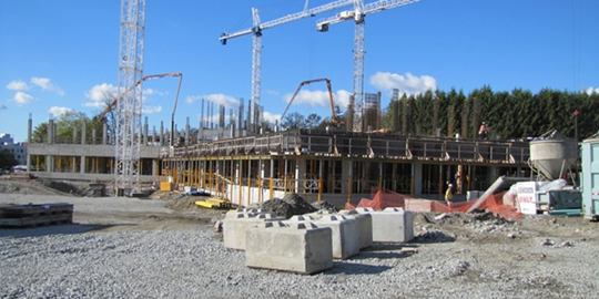 Construction du nouveau quartier général de la Division E de la GRC (le 15 octobre 2010)