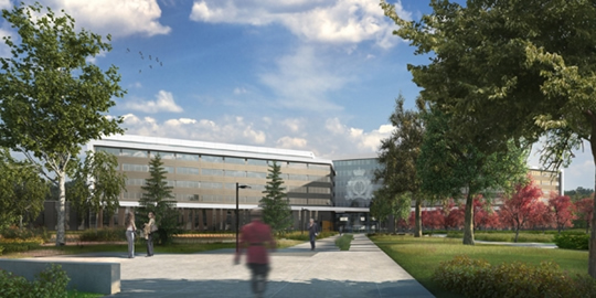 Future RCMP E Division Headquarters facility entrance (GTAP artist rendering)