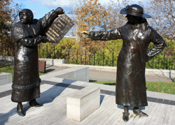 Statues  of Nellie McClung and Irene Parlby