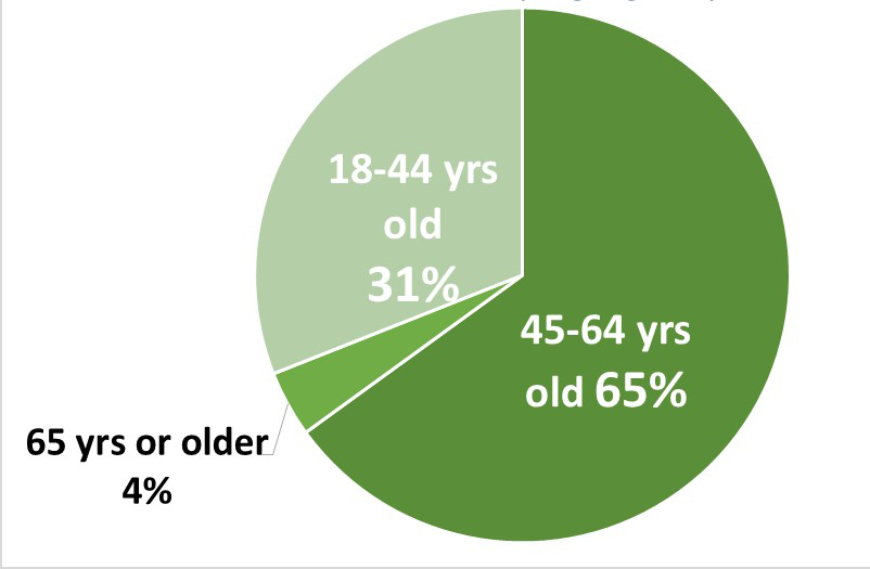 Workforce by age group - See description on the right.