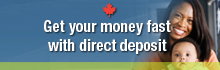 Get your money fast with direct deposit