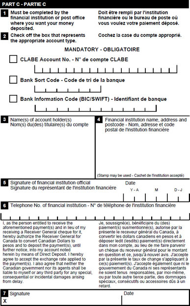 This image is a screen capture of Part C of the Mexico enrolment form