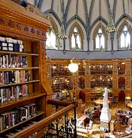 The interior of the Library of Parliament