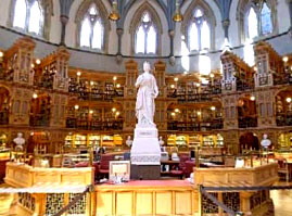 The interior of the Library of Parliament