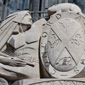 Sculpture displayed on the exterior facade of the Sir John A. Macdonald Building