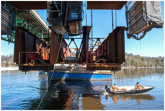 The horizontal view of the centre steel section allows us to see its massive size