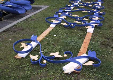 Restored decorative ironwork that was reinstalled on lantern roof on October 14, 2005.