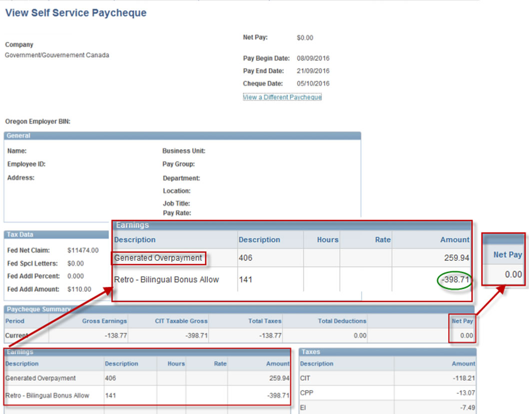 View Self Service Paycheque