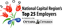 National Capital Region's Top 25 Employers. As featured in the Ottawa Citizen.