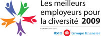 Les meilleurs employeurs pour la diversit 2009. Commanditaire BMO Groupe financier