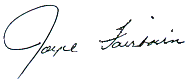 Signature of Joyce Fairbairn