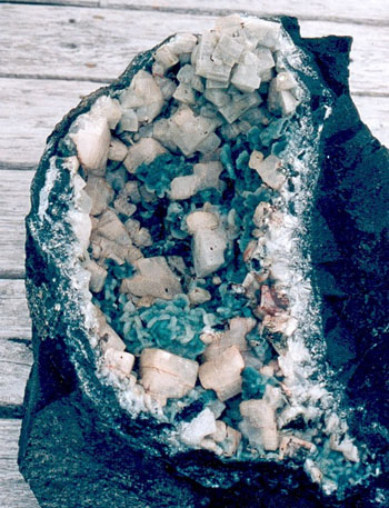 Quartz and calcite specimen