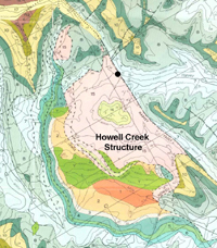 Geological map, Howell Creek Structure