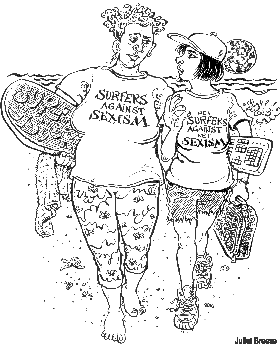 Surfers Against Sexism: Illustration by Juliet Breese