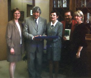 From left to right: Marlene Wehrle, Roch Carrier, Pirkko Shalden, Sirpa Kaukinen and Maureen Nevins