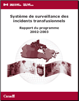 Système de surveillance des incidents transfusionnels Rapport du programme 2002-2003