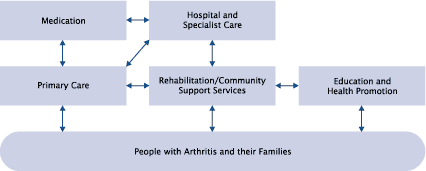 Figure 1-1 Components of a Comprehensive Care Approach for the Management of Arthritis and Related Conditions
