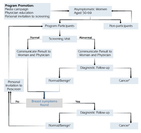 Figure 2 - Pathway of a breast cancer screening program