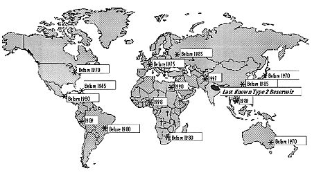 Last wild poliovirus type 2 isolates – worldwide, 1999 