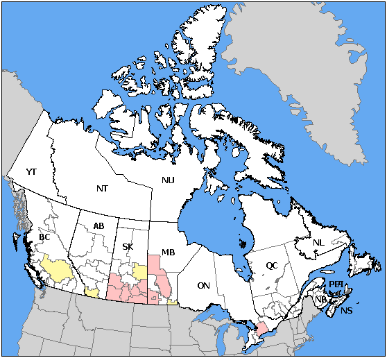 Human West Nile Virus Clinical Cases in Canada, 2008