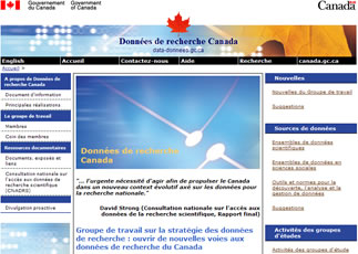 Site web de Données de recherche Canada